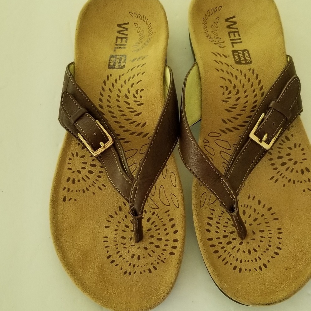 Brown leather sandals